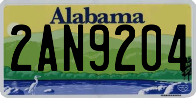 AL license plate 2AN9204
