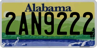 AL license plate 2AN9222