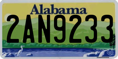 AL license plate 2AN9233