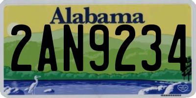 AL license plate 2AN9234