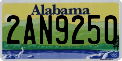 AL license plate 2AN9250