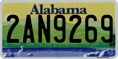 AL license plate 2AN9269