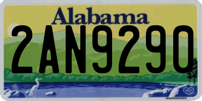 AL license plate 2AN9290