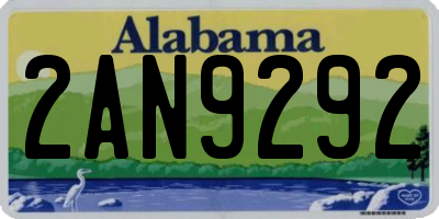 AL license plate 2AN9292