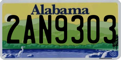 AL license plate 2AN9303