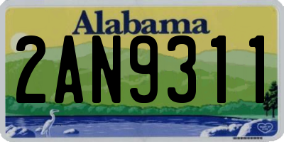 AL license plate 2AN9311