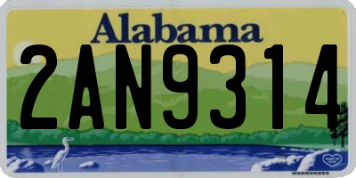 AL license plate 2AN9314