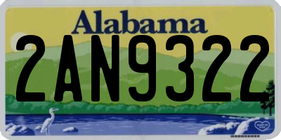 AL license plate 2AN9322