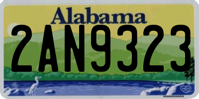 AL license plate 2AN9323