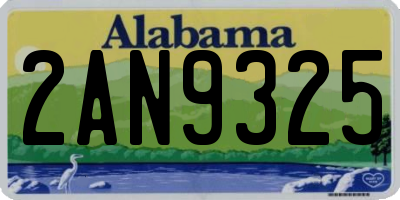 AL license plate 2AN9325