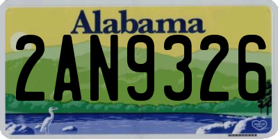 AL license plate 2AN9326
