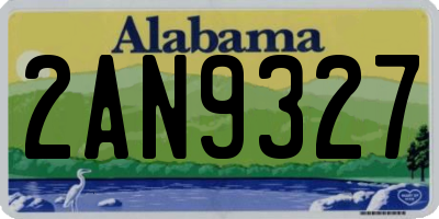 AL license plate 2AN9327