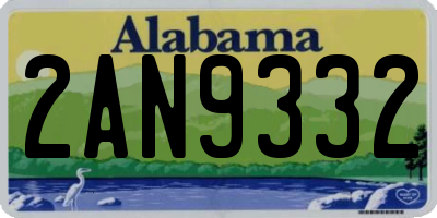 AL license plate 2AN9332