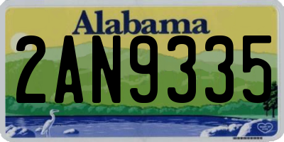 AL license plate 2AN9335