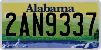 AL license plate 2AN9337