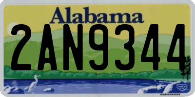 AL license plate 2AN9344
