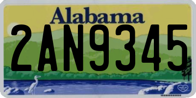 AL license plate 2AN9345