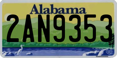 AL license plate 2AN9353