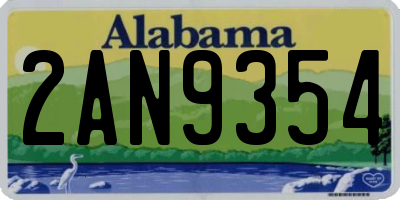 AL license plate 2AN9354