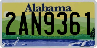 AL license plate 2AN9361