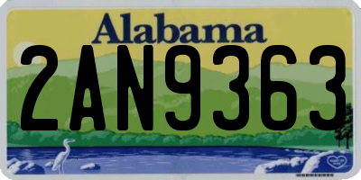 AL license plate 2AN9363