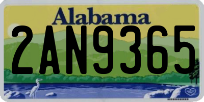 AL license plate 2AN9365