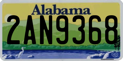 AL license plate 2AN9368