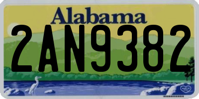 AL license plate 2AN9382
