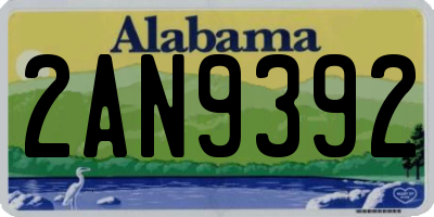 AL license plate 2AN9392