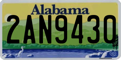 AL license plate 2AN9430