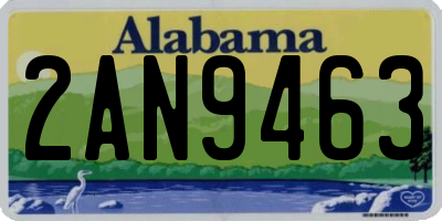 AL license plate 2AN9463