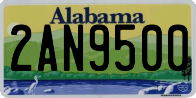 AL license plate 2AN9500