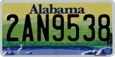 AL license plate 2AN9538