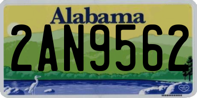AL license plate 2AN9562