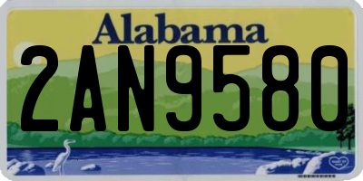AL license plate 2AN9580