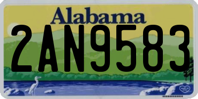AL license plate 2AN9583