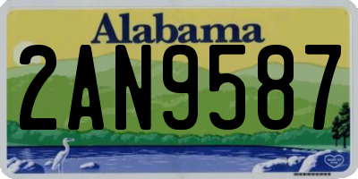 AL license plate 2AN9587