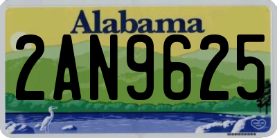 AL license plate 2AN9625