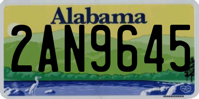 AL license plate 2AN9645