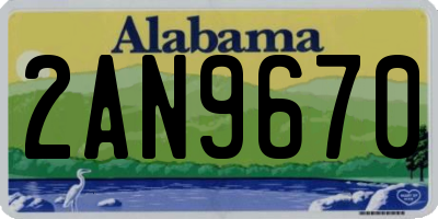 AL license plate 2AN9670