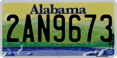 AL license plate 2AN9673