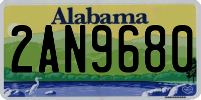 AL license plate 2AN9680
