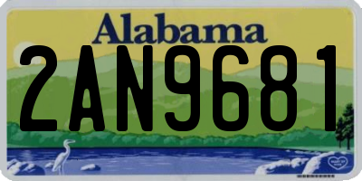 AL license plate 2AN9681