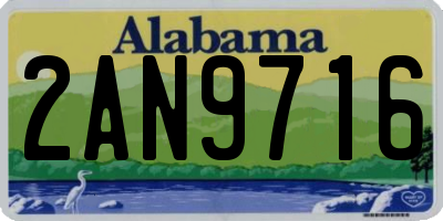 AL license plate 2AN9716