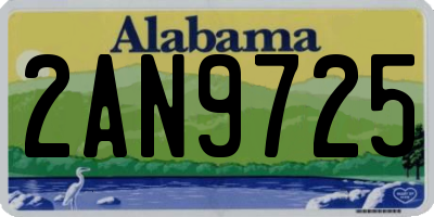 AL license plate 2AN9725