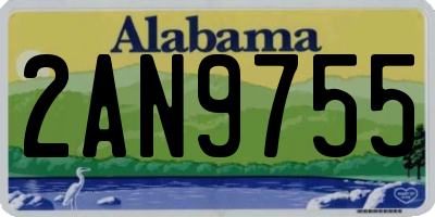 AL license plate 2AN9755