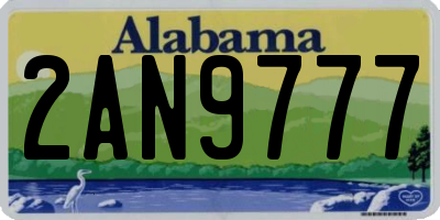 AL license plate 2AN9777
