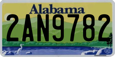 AL license plate 2AN9782