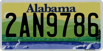 AL license plate 2AN9786
