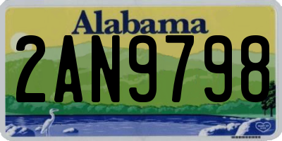 AL license plate 2AN9798